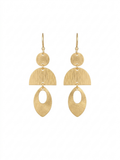 Modern Layered Geometric Gold Drop Earrings