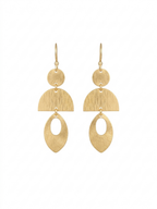 Modern Layered Geometric Gold Drop Earrings