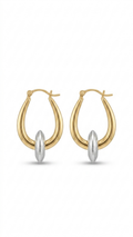 Two-Tone Link Hoop Earrings