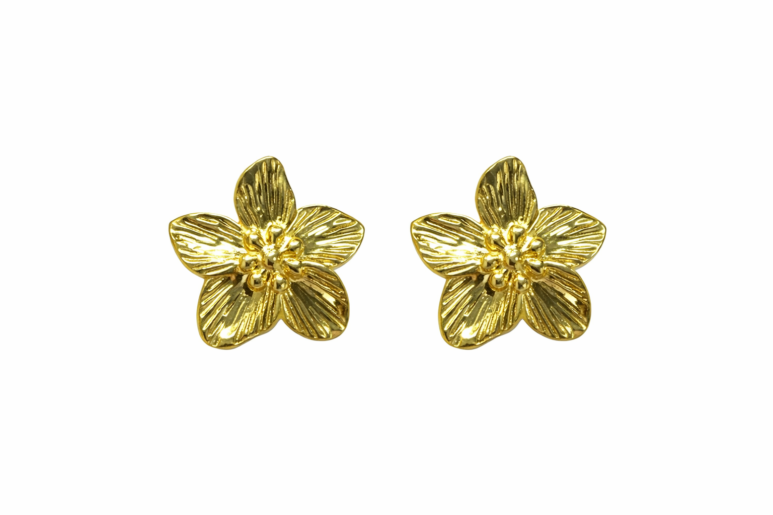 Gold Flower Stud Earrings