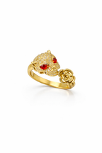 Golden Panther Dual Motif Ring
