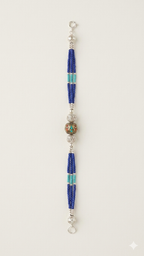 Handcrafted Tibetan Blue Beaded Bracelet