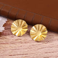 Golden Sunburst Textured Stud Earrings