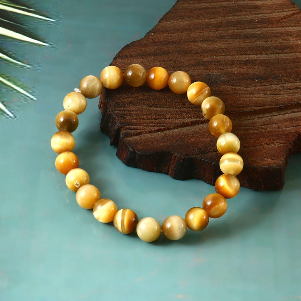Natural Golden Tiger Eye Beaded Bracelet