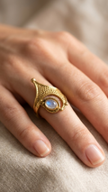 Moonstone Gold Boho Ring