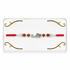Rakhi with Rudraksha Beads & Silver-Tone Charm