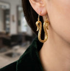 Gold Snake Hoop Earrings