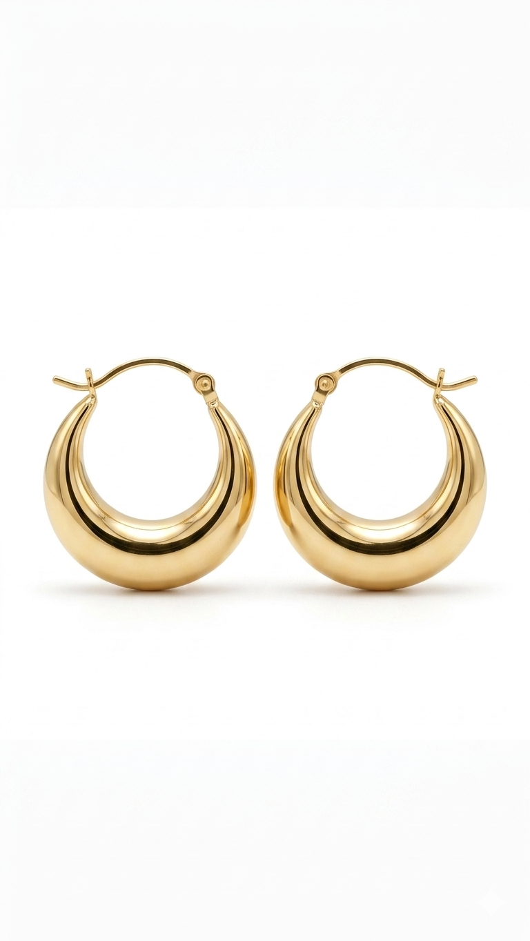 Chunky Gold Hoop Earrings