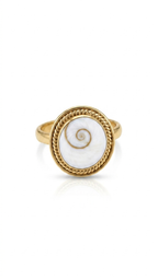 Gold Shiva Eye Shell Ring for Women
