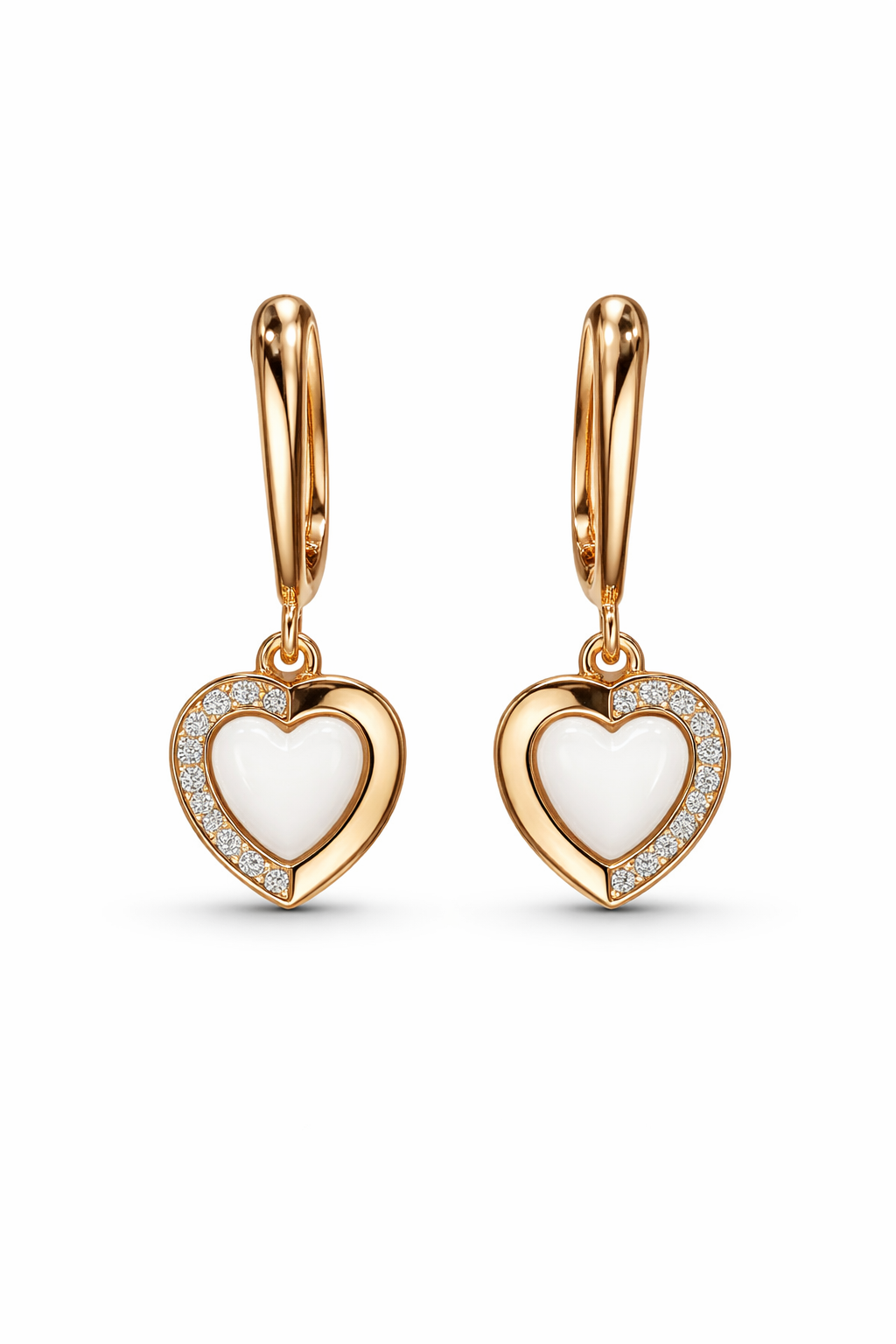 Gold Heart Hoop Earrings