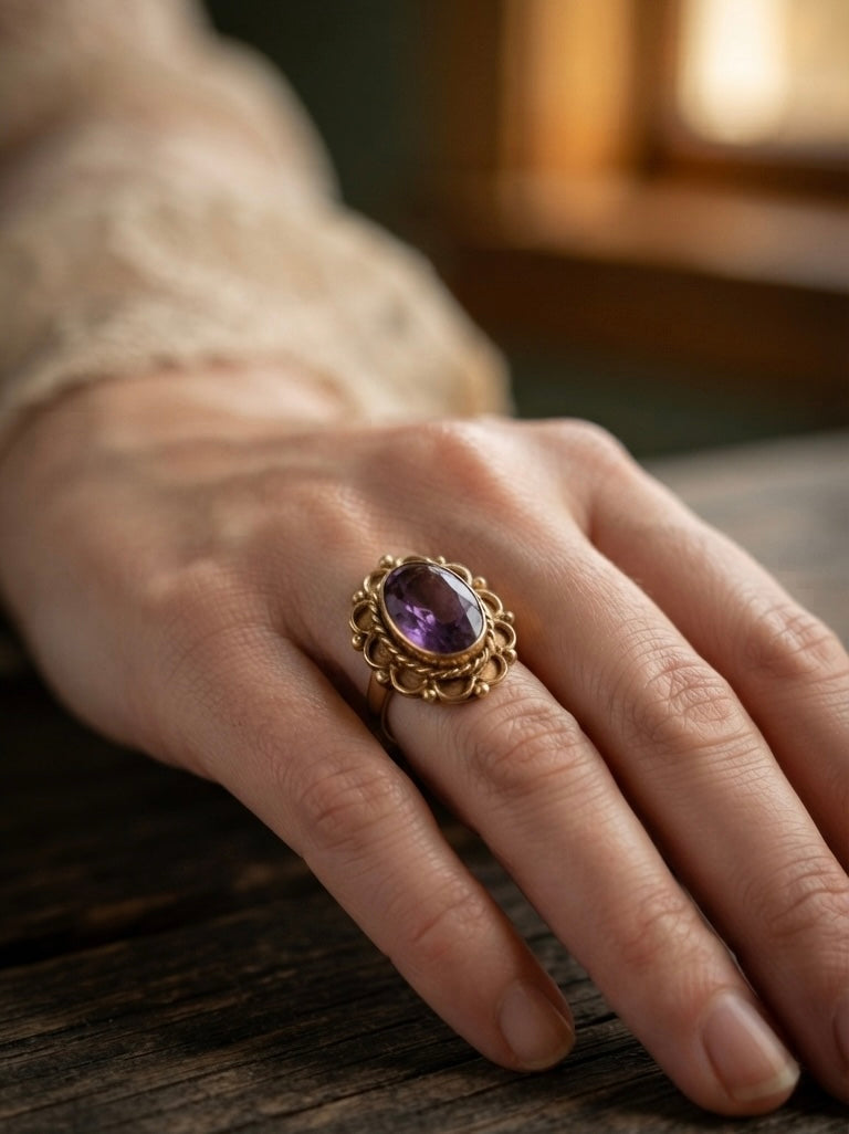 Vintage Amethyst Statement Ring