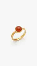 Minimalist Carnelian Bezel Ring