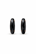 Black Oval Crystal Stud Earrings