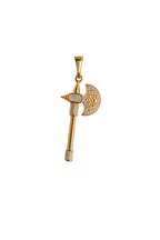 Gold Axe Pendant Necklace