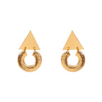 Geometric Gold Triangle Drop Earrings