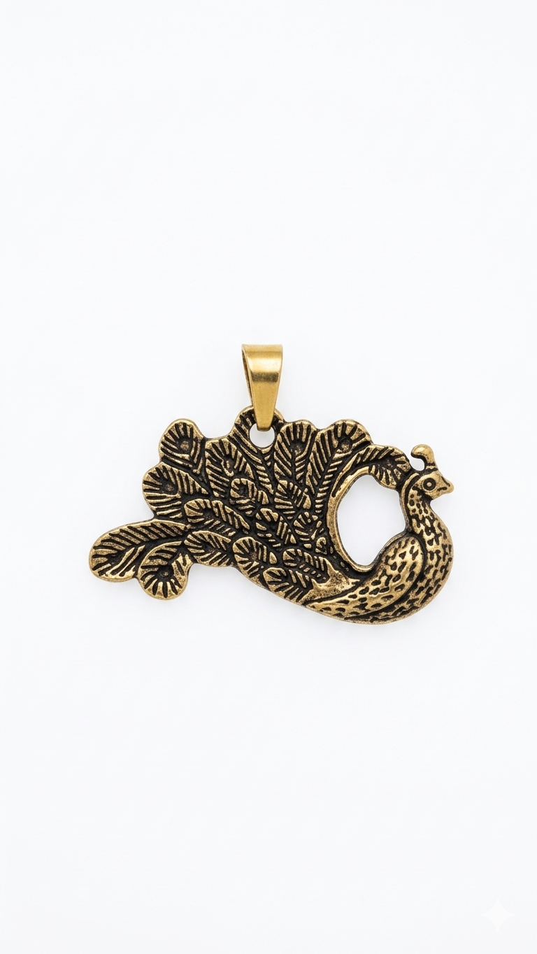 Vintage Peacock Pendant Necklace