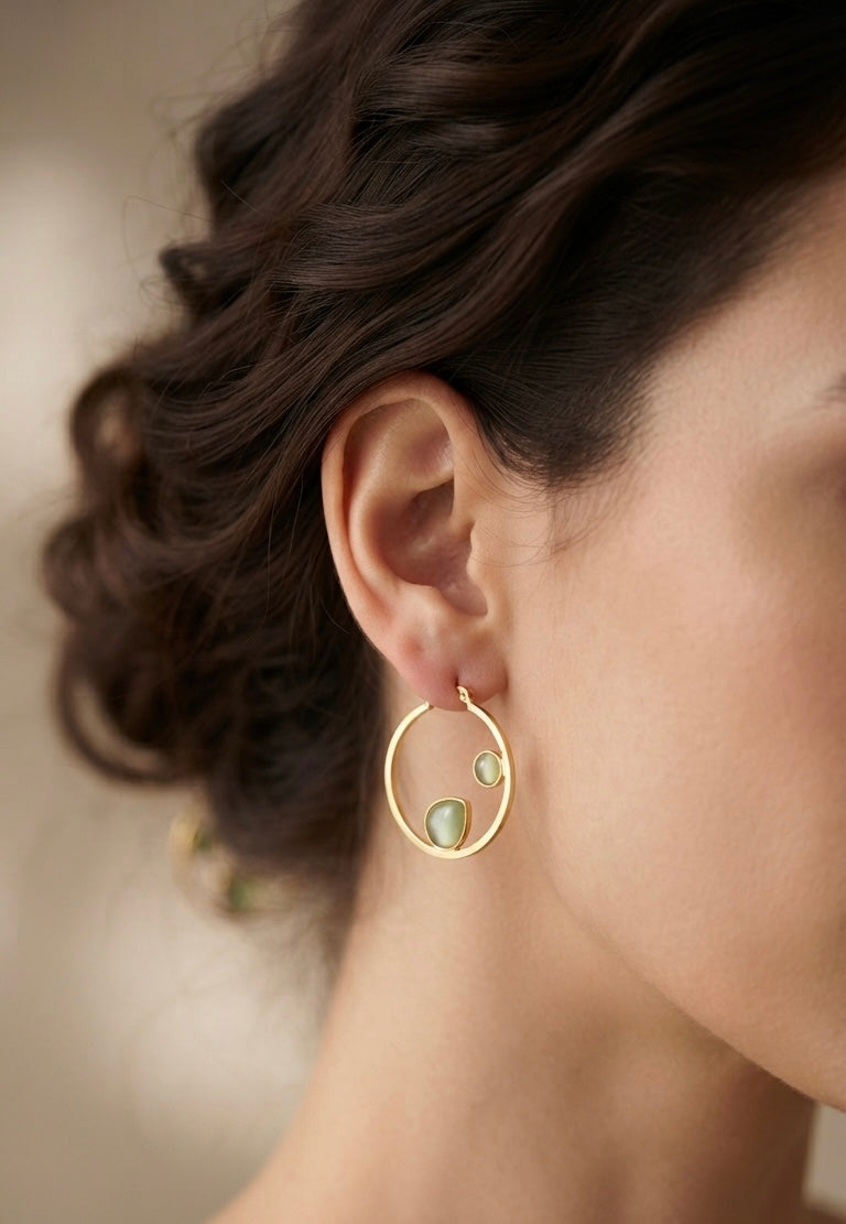 Gold Plated Minimalist Statement Earrings