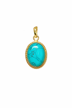 Oval Turquoise Pendant Necklace