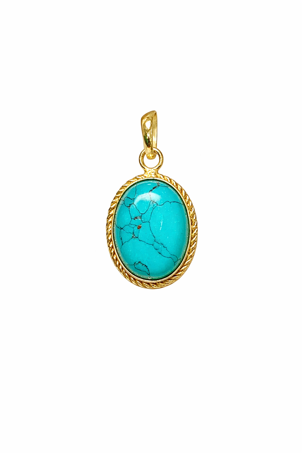 Oval Turquoise Pendant Necklace
