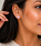 Natural Rose Quartz Stud Earrings