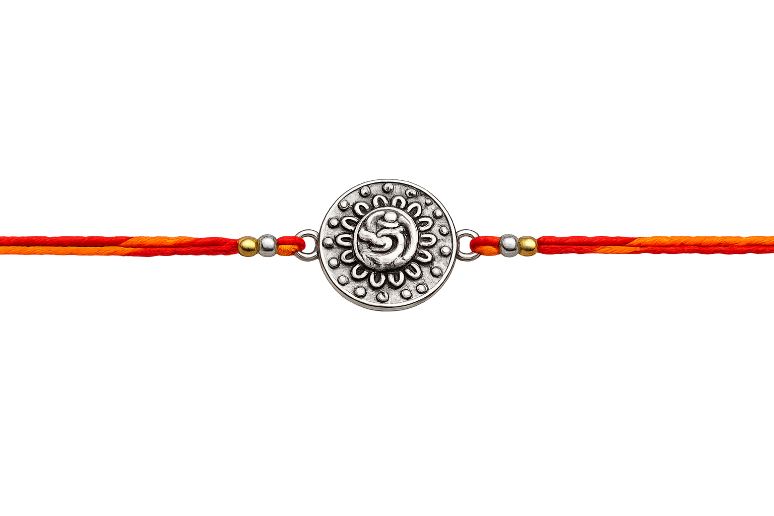 Real Silver Plated Rakhi for Brother, Handmade Silver Raksha Bandhan Bracelet,