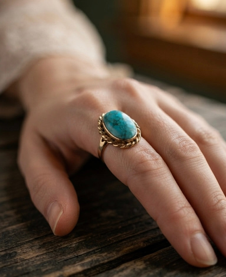 Vintage Turquoise Statement Ring