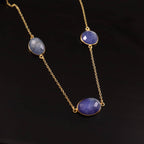 Elegant Blue Gemstone Gold Necklace