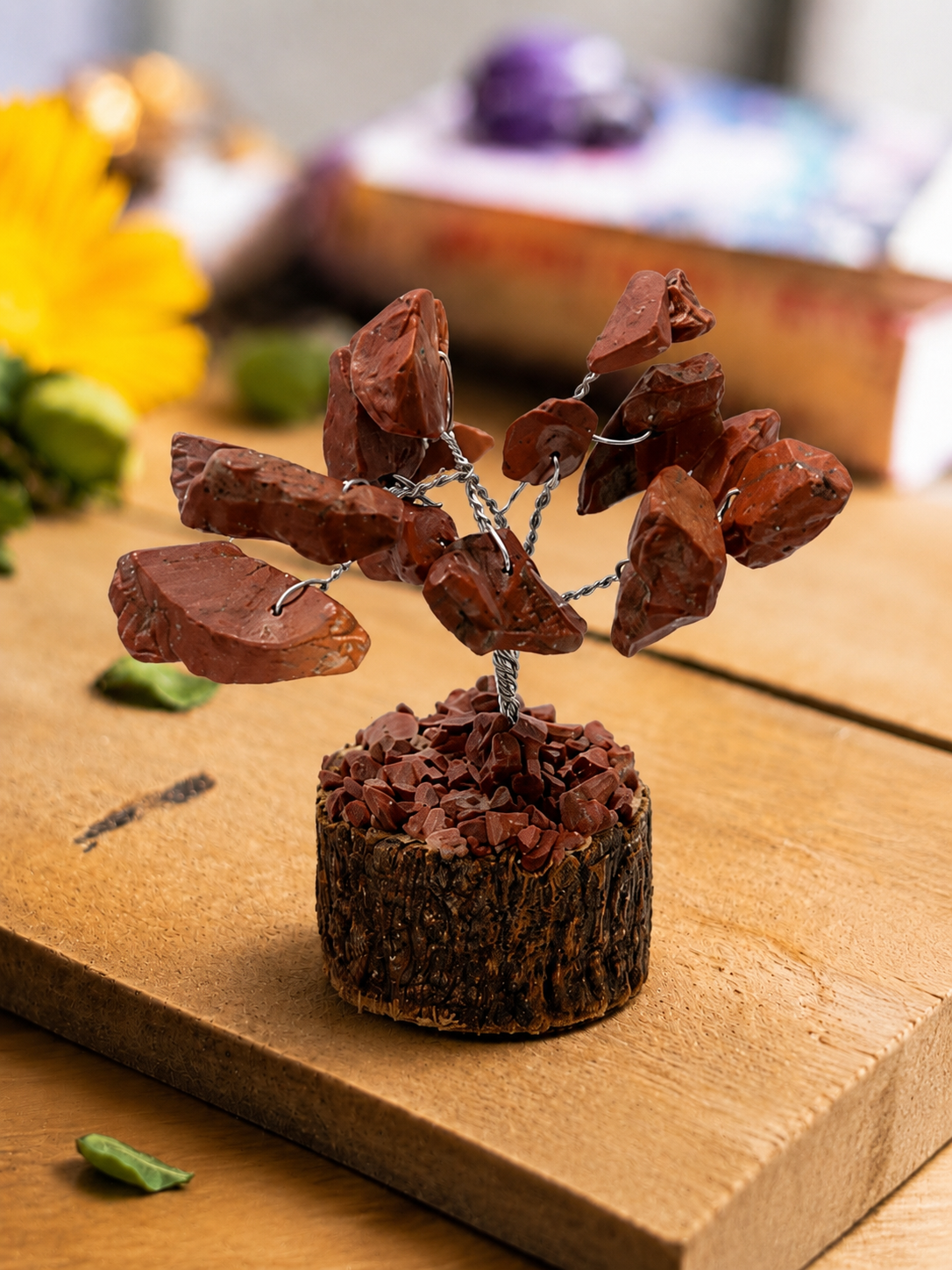 Red Jasper Crystal Tree Handmade Gemstone Bonsai Decor