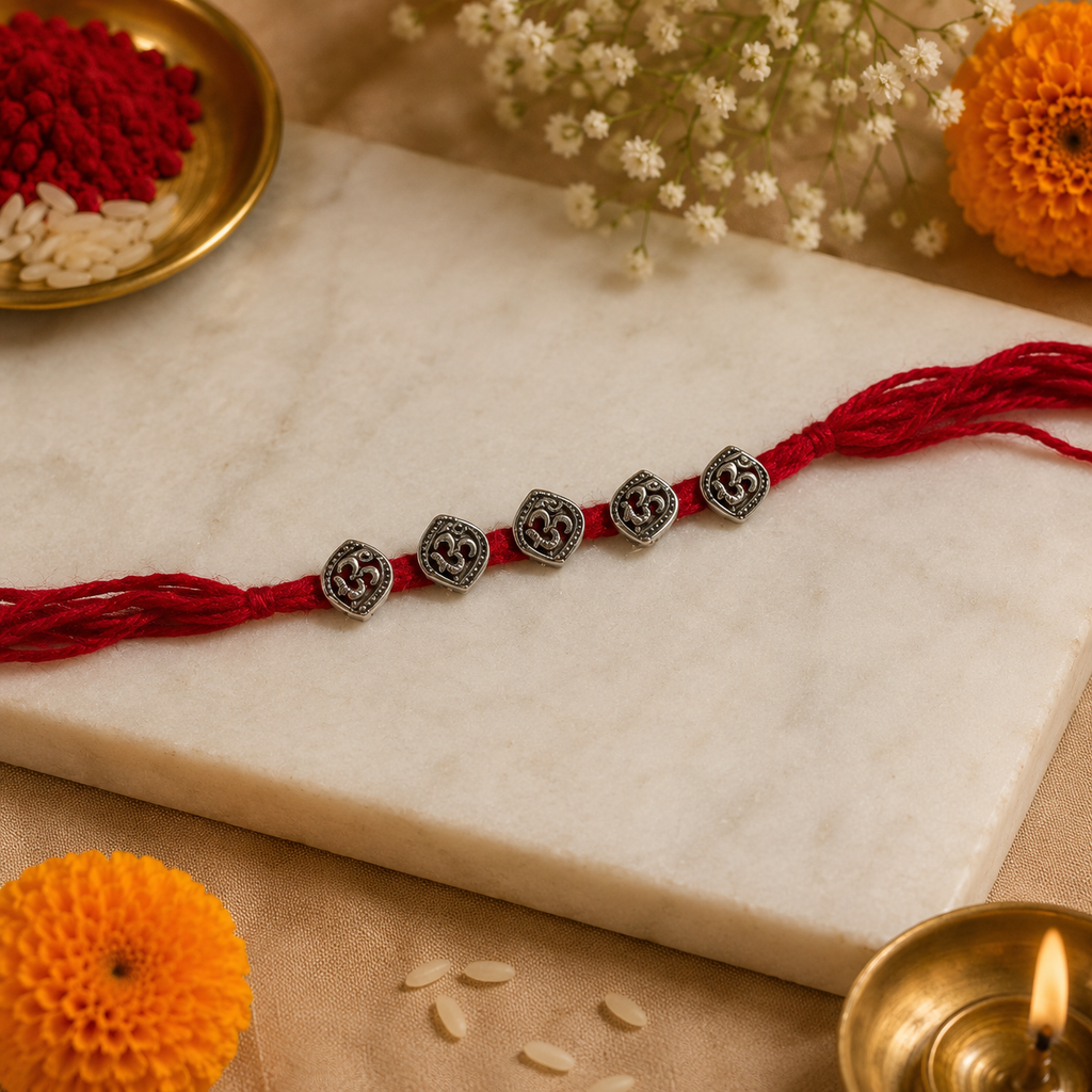 Spiritual Om Charm Rakhi | Traditional Hindu Festival Gift