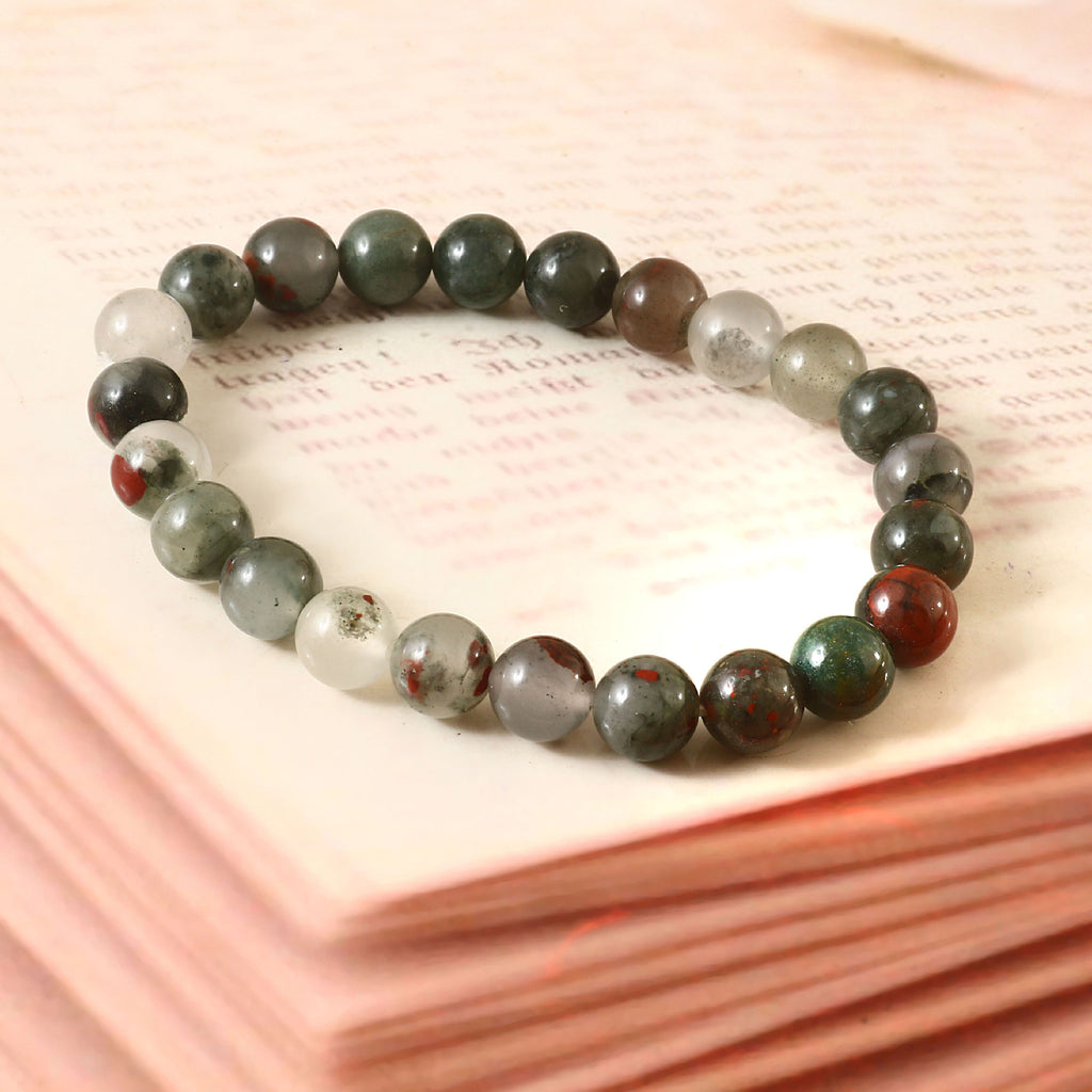 Natural African Bloodstone Beads Bracelet