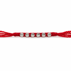 Silver Plated Rakhi for Brother | Handmade Red Thread Rakhi