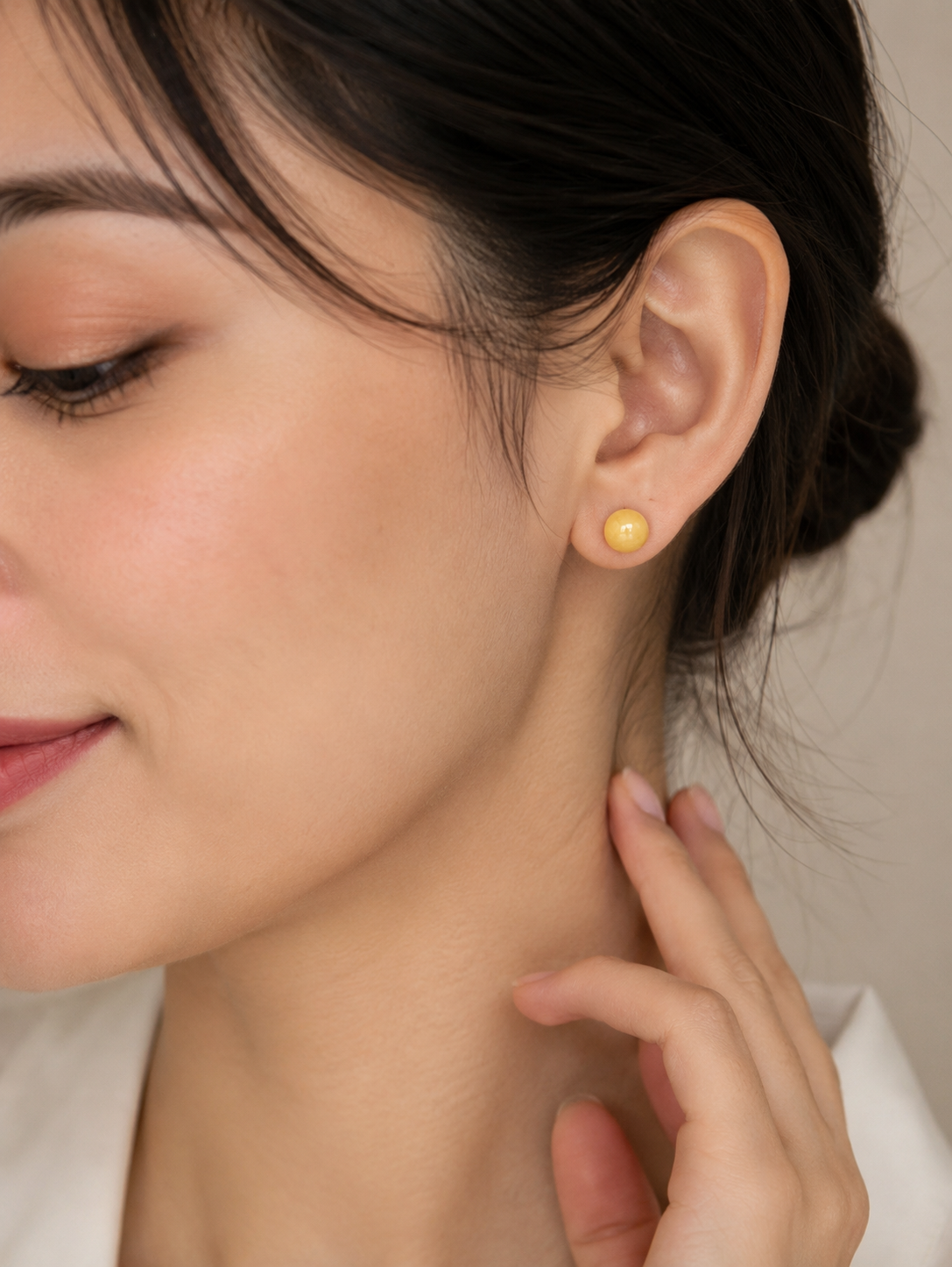 Yellow Aventurine Stud Earrings