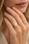 White Moonstone Ring