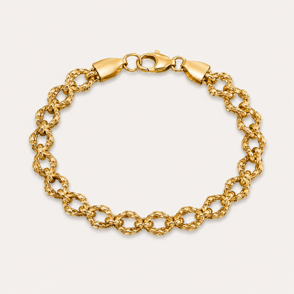 Luxury Textured Gold Chain Bracelet