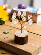 Clear Quartz Crystal Tree Handmade Gemstone Bonsai Decor