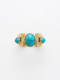 Turquoise Trio Gold Statement Ring