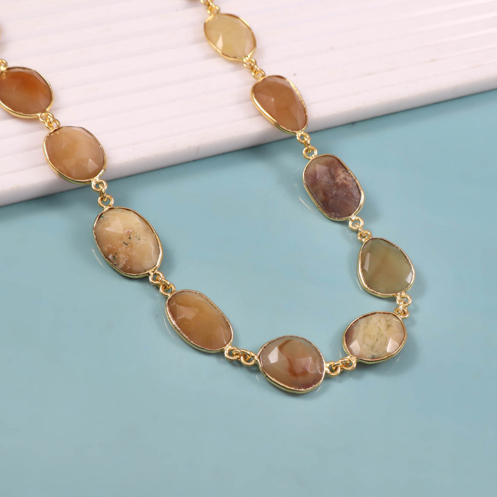 Earth-Tone Gemstone Statement Necklace