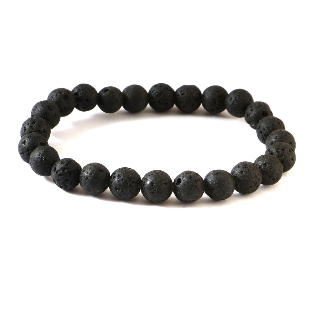 Natural Black Lava Beads Volcanic Rock Bracelet