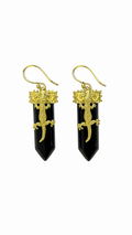 Black Onyx Gecko Earrings