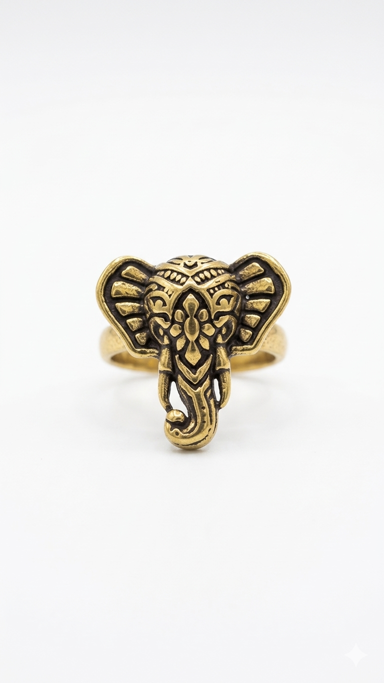 Majestic Elephant Statement Adjustable Ring