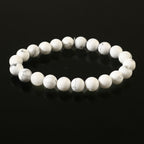 Natural Howlite Gemstone Beaded Bracelet With Certificate For Calm, Stress Relief