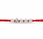 5 Ganesha Bead Silver Rakhi for Brother