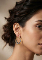 Grey Cat’s Eye Hoop Earrings
