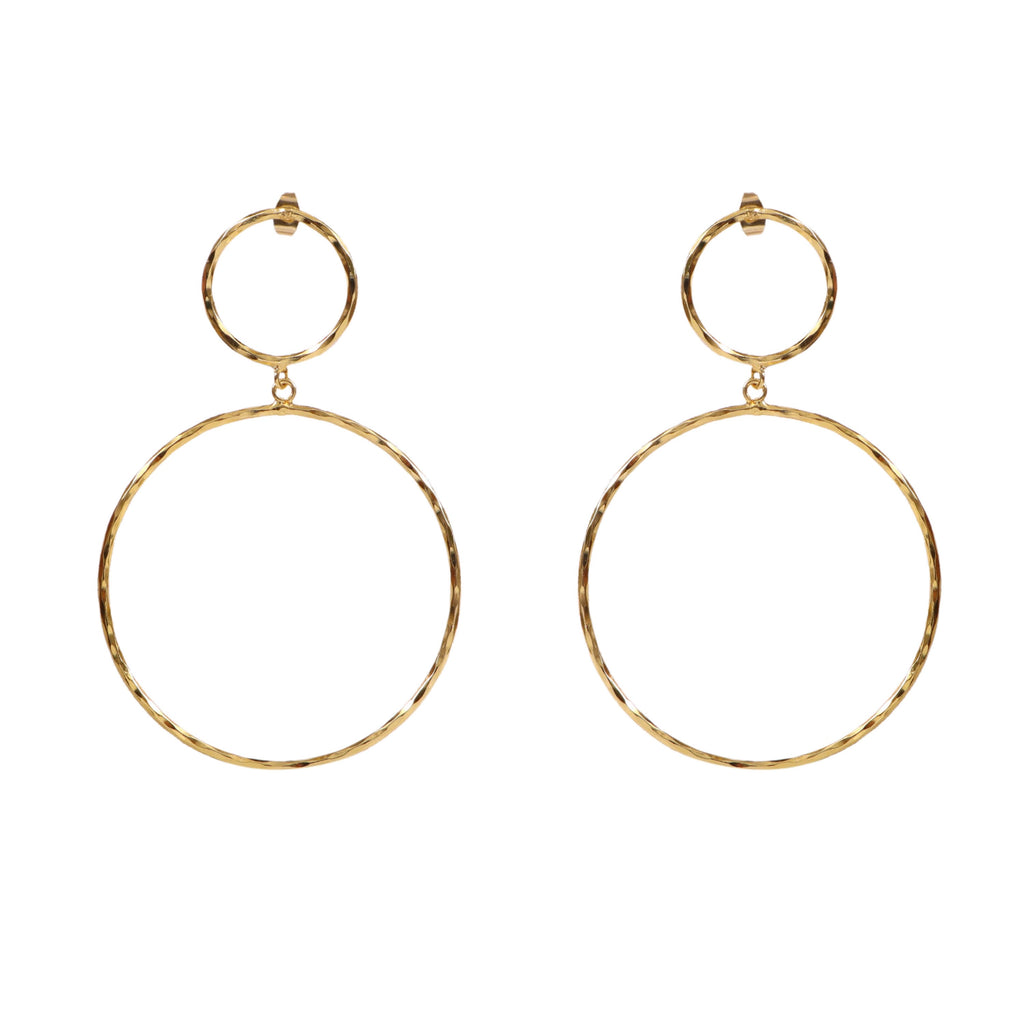 Large Gold Double Hoop Earrings