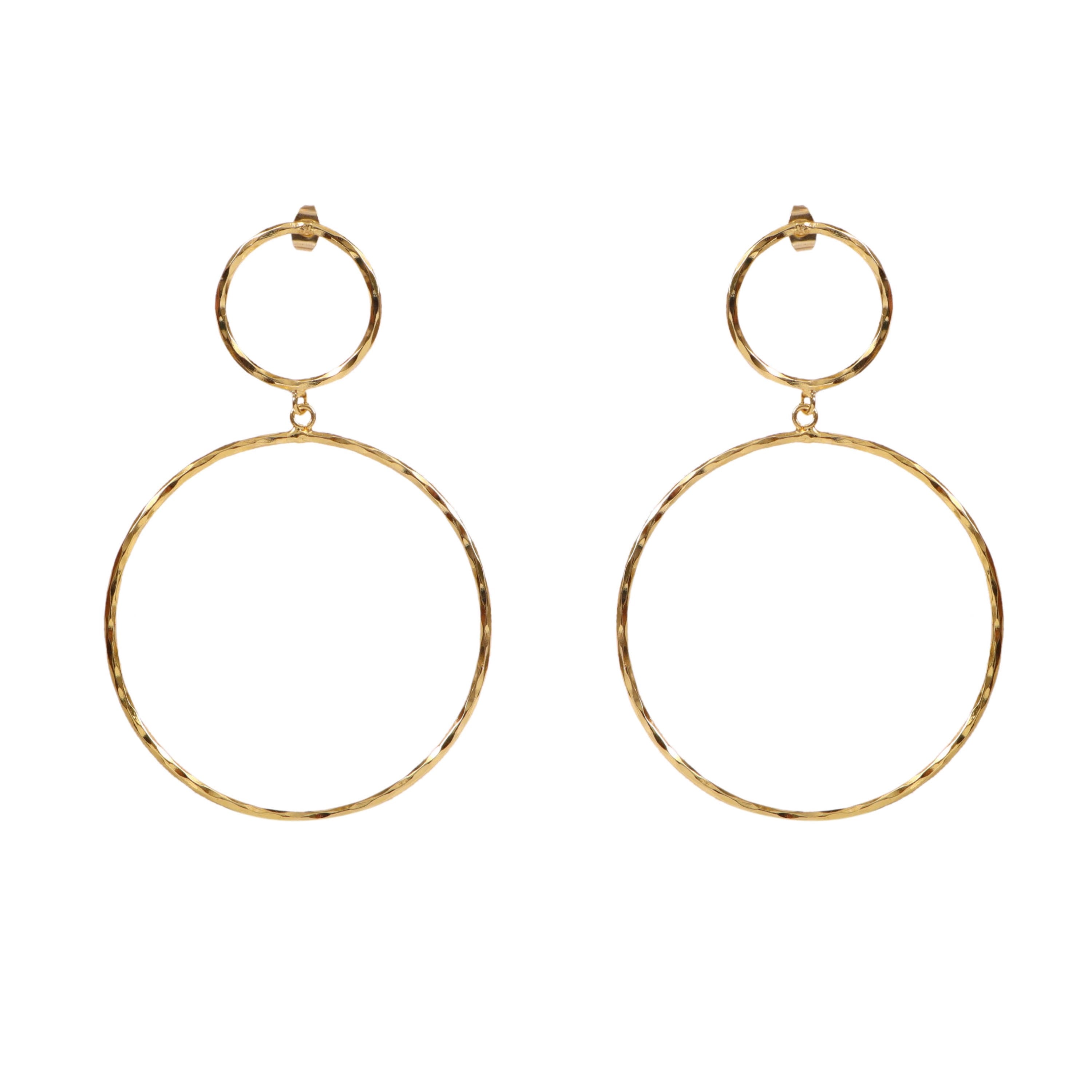 Large Gold Double Hoop Earrings
