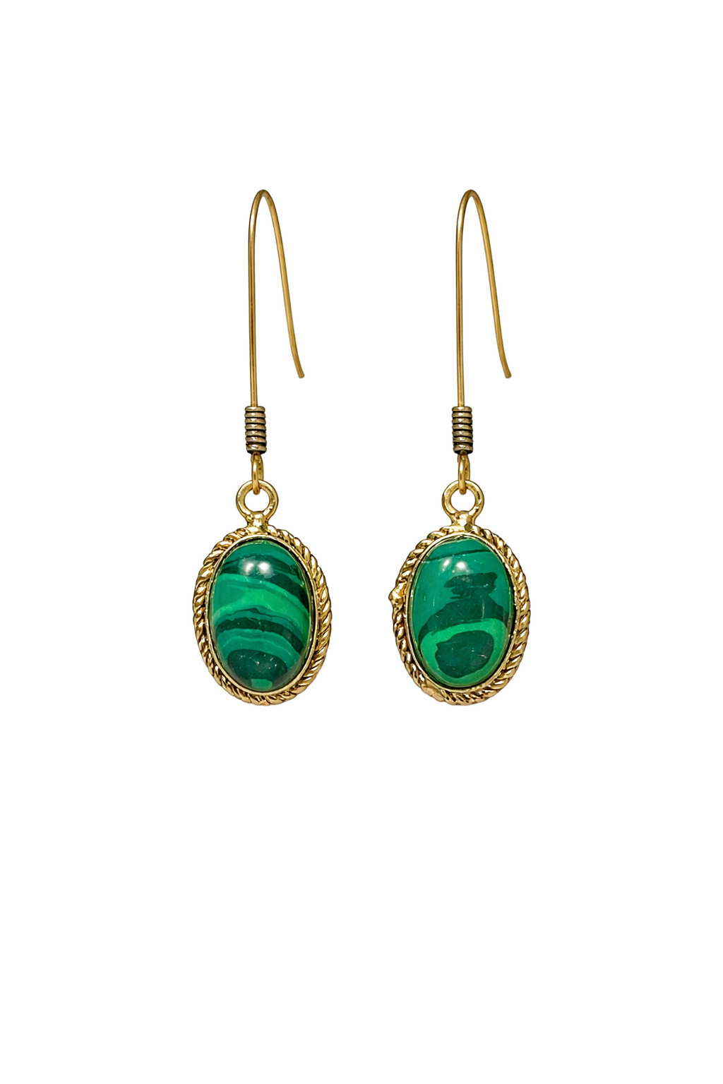 Vintage Malachite Style Dangle Earrings