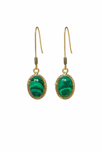 Vintage Malachite Style Dangle Earrings