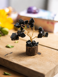 Black Obsidian Crystal Tree Handmade Gemstone Bonsai