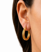 Textured Gold Hoop Earrings