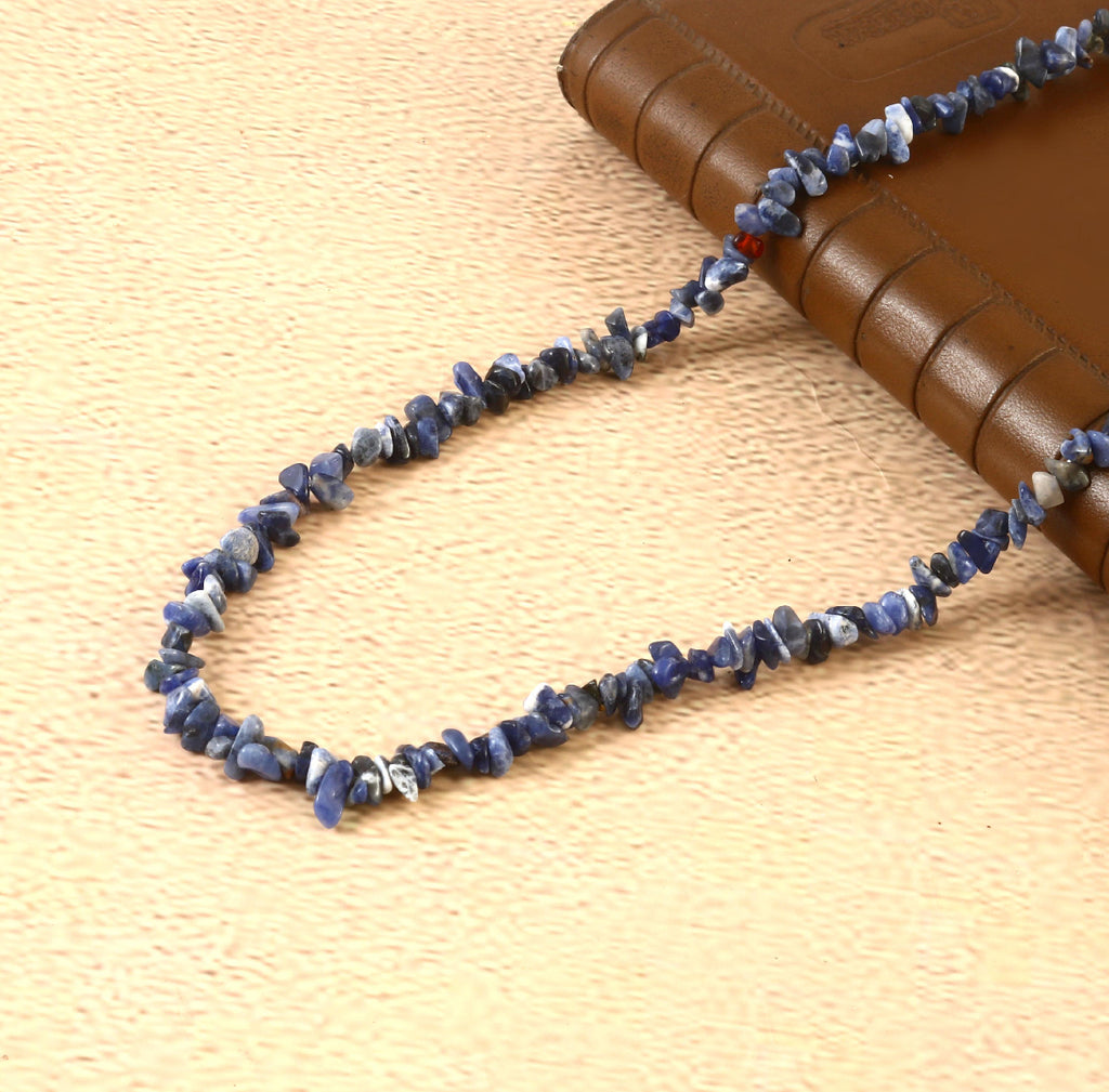 Natural Sodalite Chip Bead Necklace